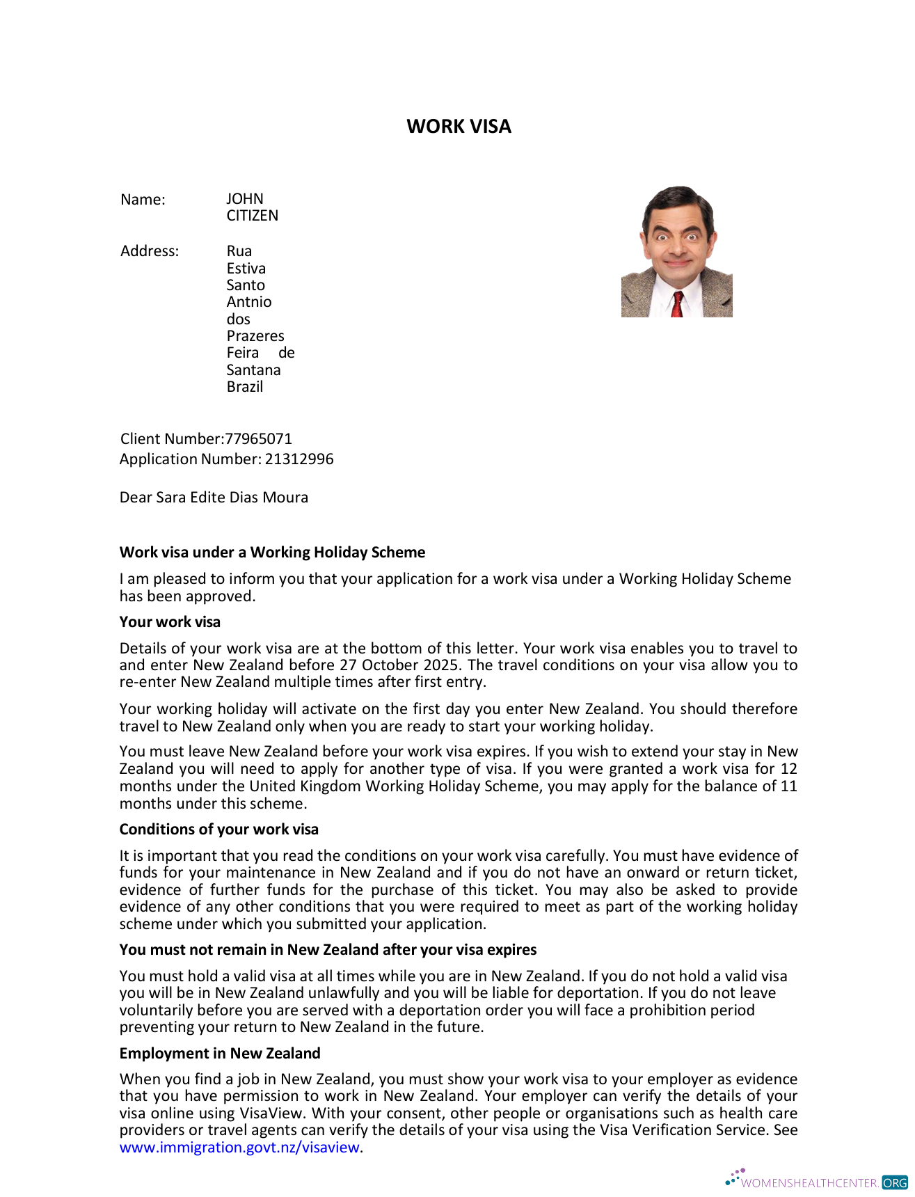 Download New Zealand e visa template in Word and PDF formats Photoshop template